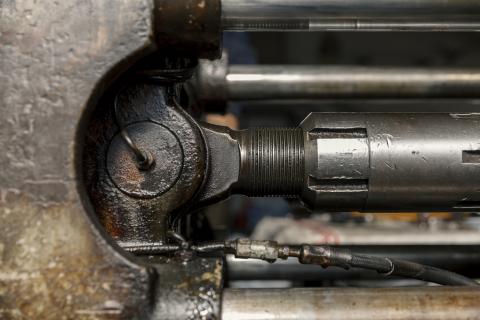 Close-up of hydraulic pistons.