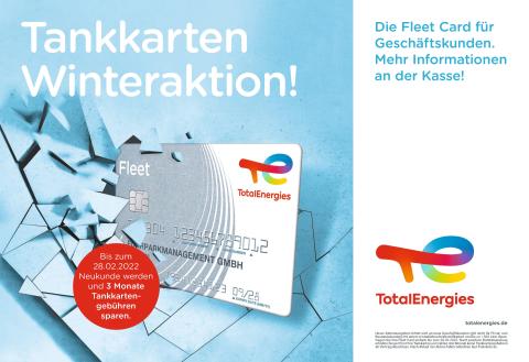 TotalEnergies Fleet Card Winteraktion 2022 3 Monate Tankkartengebühr sparen